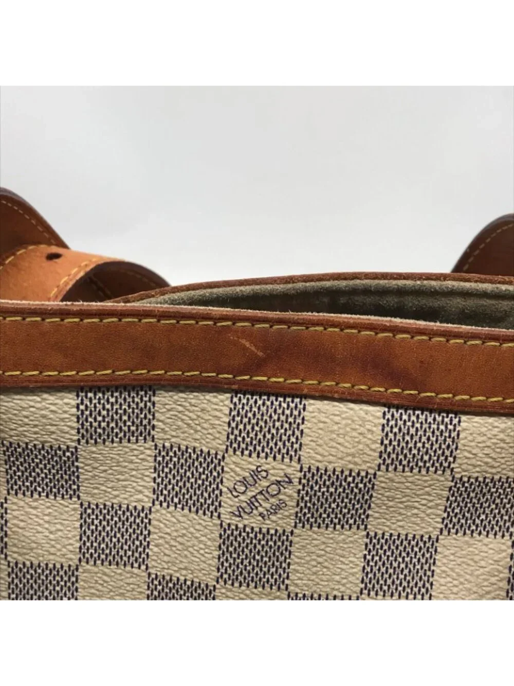 Louis Vuitton Damier Azur Hampstead MM Tote Shoulder Bag Price Negotiation
